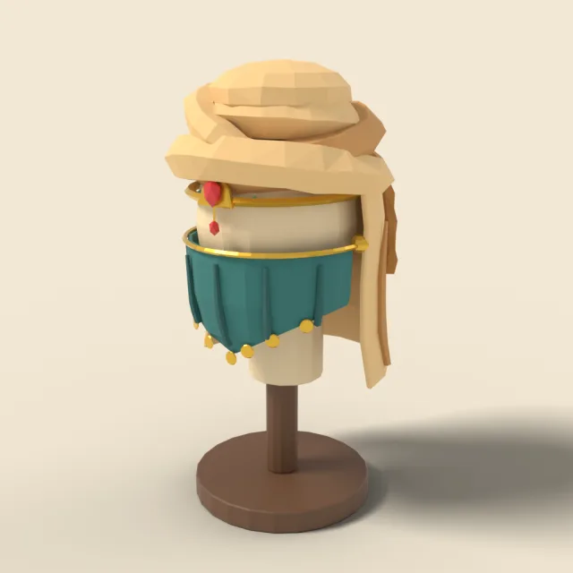 Desert headwrap with veil and circlet