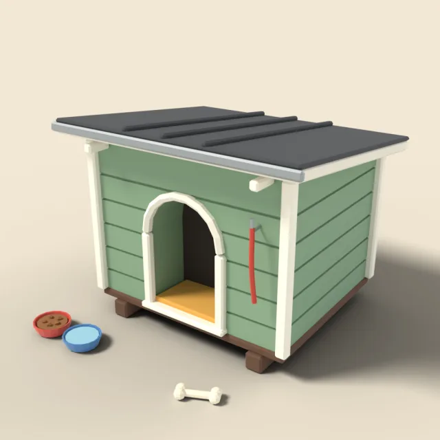Small kennel with flat roof