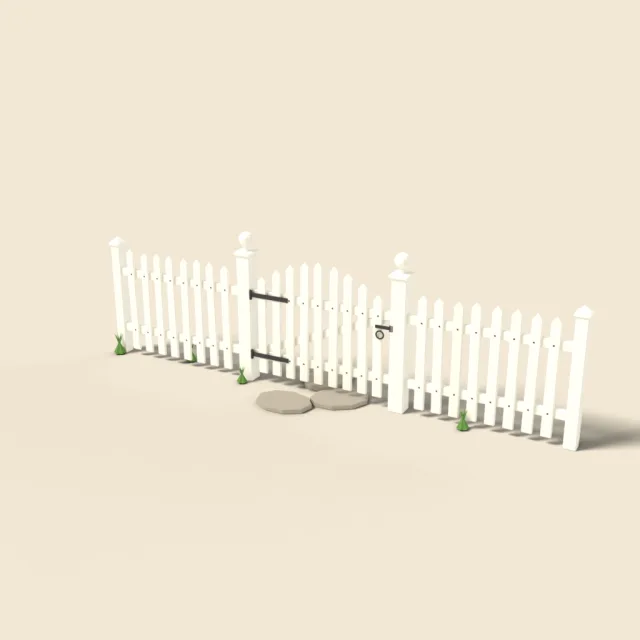 White picket fence gate