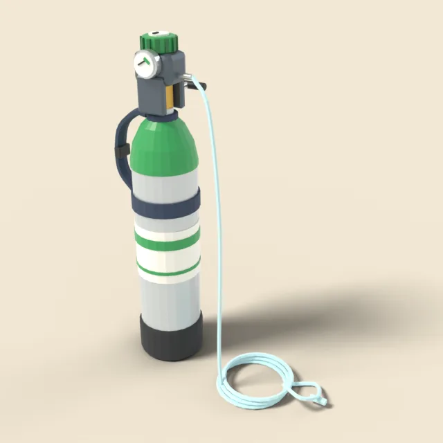 Small portable oxygen tank with regulator