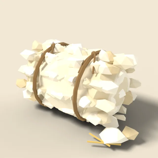 Raw sheep fleece bundle