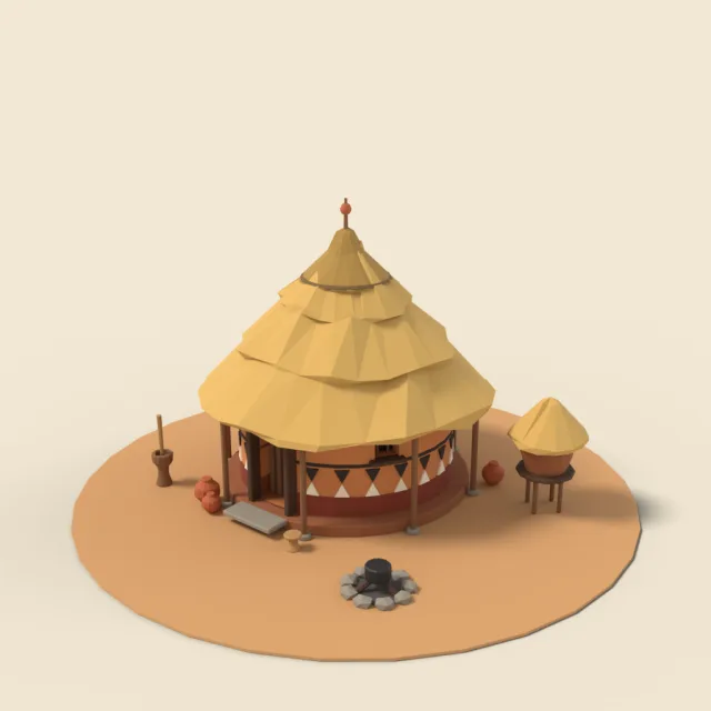 Thatched African hut
