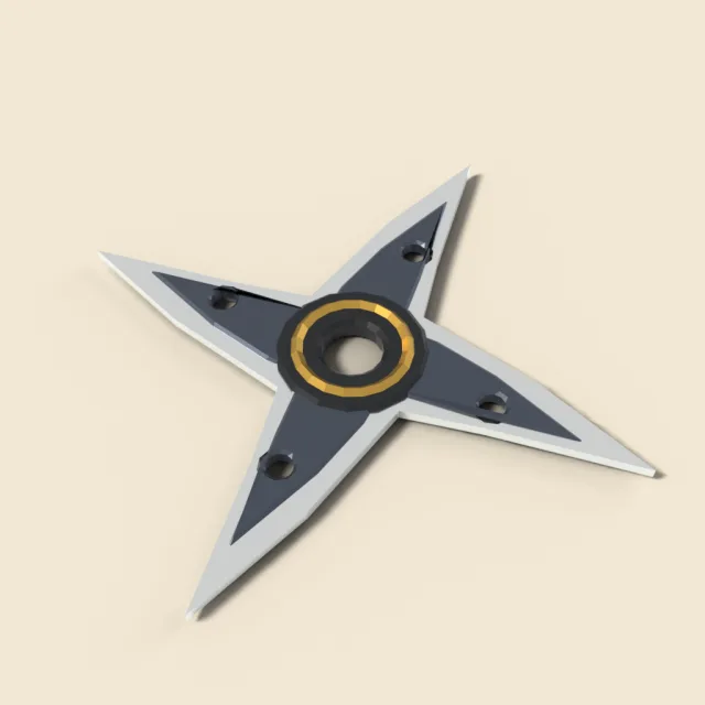 Steel throwing star with four points