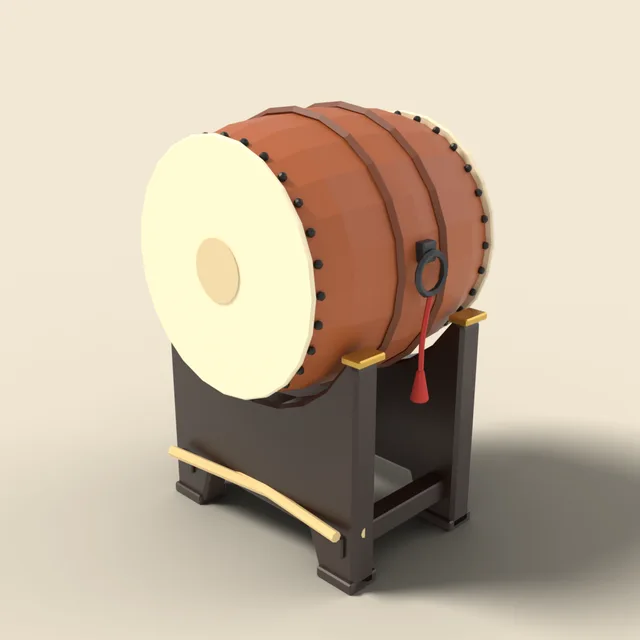 Taiko drum on stand