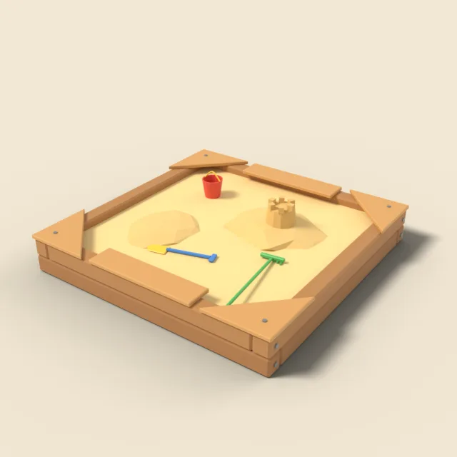 Sandbox with wooden border