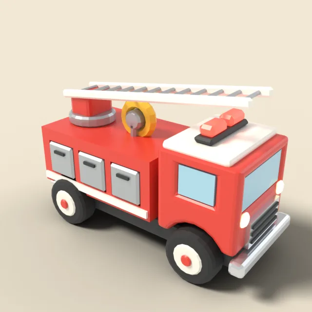 Toy fire engine with ladder