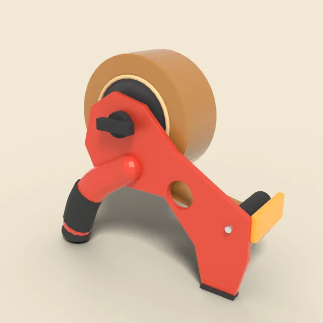 Packing tape gun dispenser