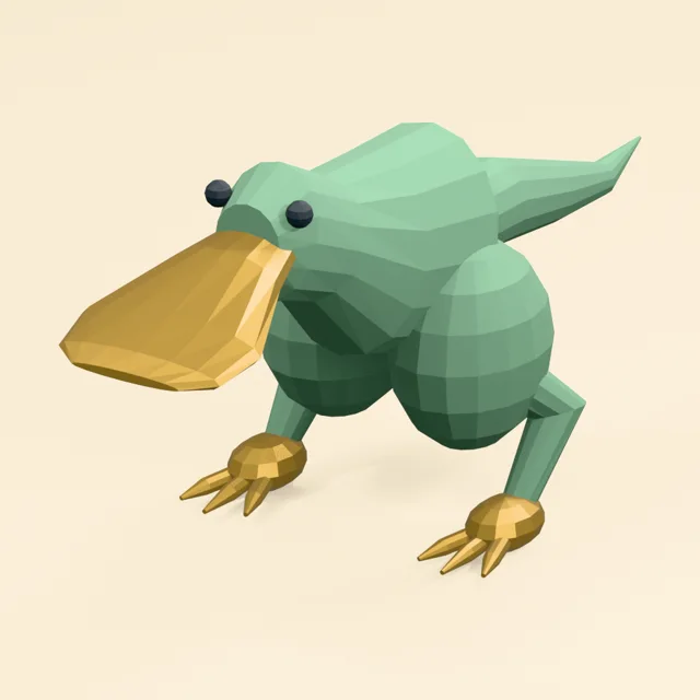 Shovelbill runner with crouched haunches and counterbalancing tail