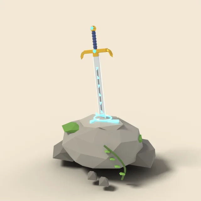 Enchanted sword in stone