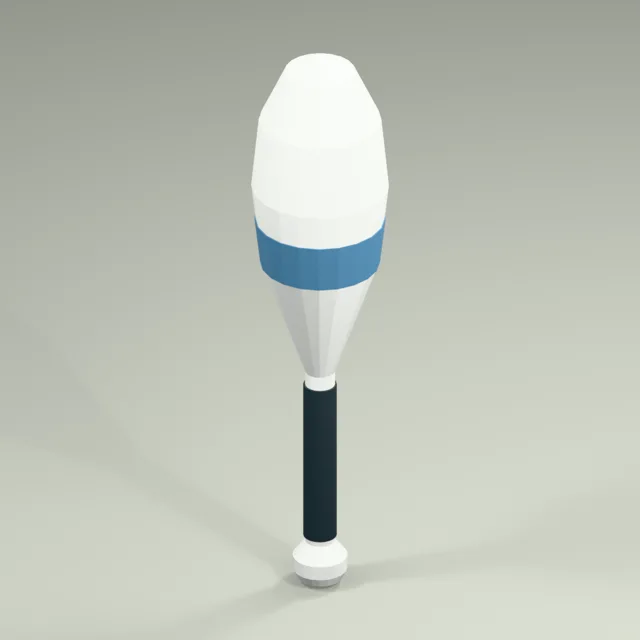 Bulb-bodied juggling club with wrapped handle