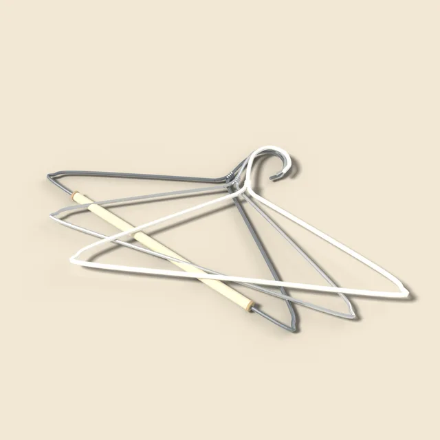 Wire clothes hanger trio