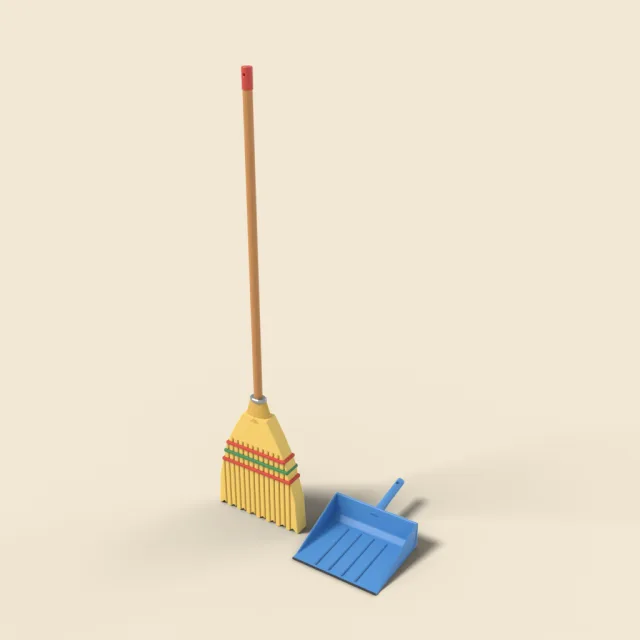 Corn broom with dustpan