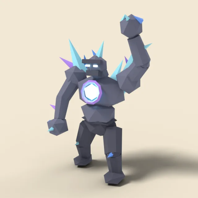 Crystal golem with glowing core