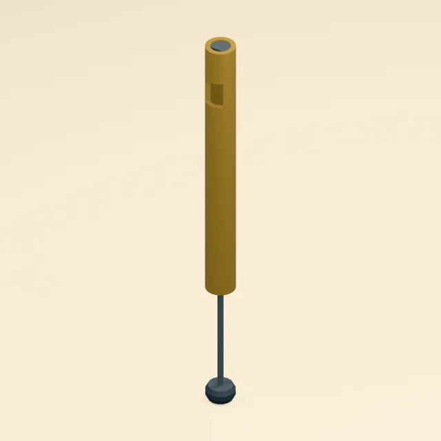 Slide whistle with open voicing window and captured pitch piston