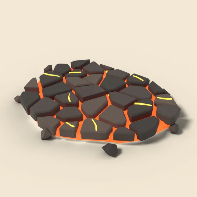 Cracked lava field slab