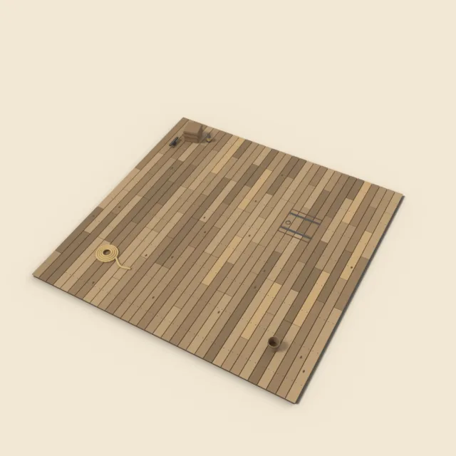 Wooden plank deck tile