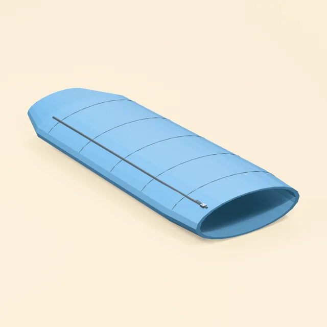 Tapered sleeping bag with open head and side zipper