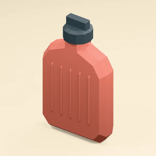 Ribbed rubber hot-water bottle with screw stopper