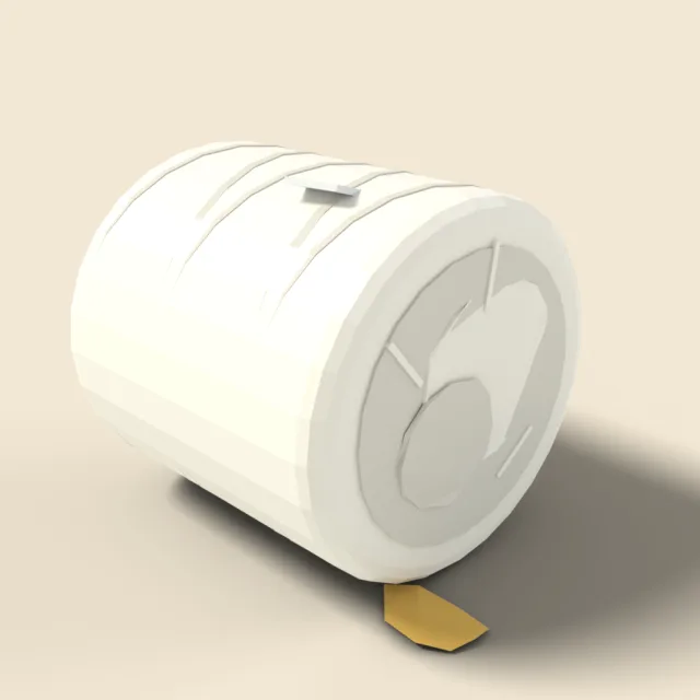 Round hay bale wrapped in white plastic