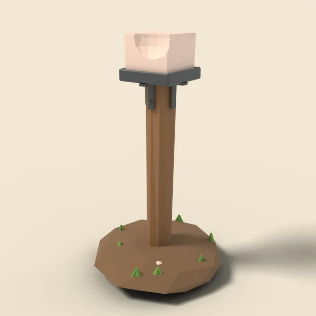 Salt lick block on post