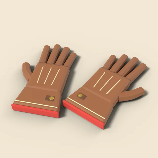 Pair of leather gloves