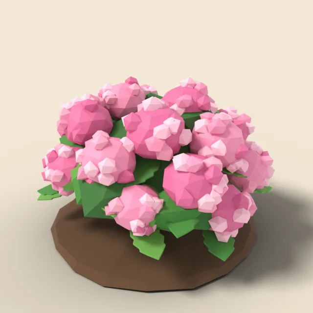 Pink hydrangea bush