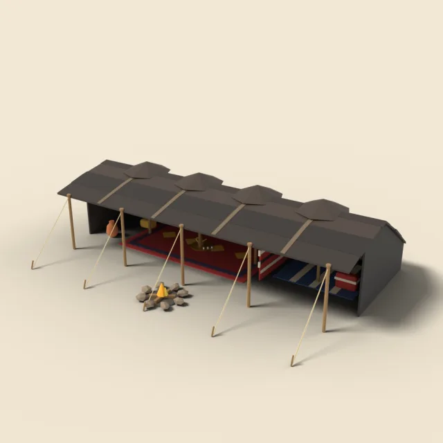 Bedouin black goat-hair tent
