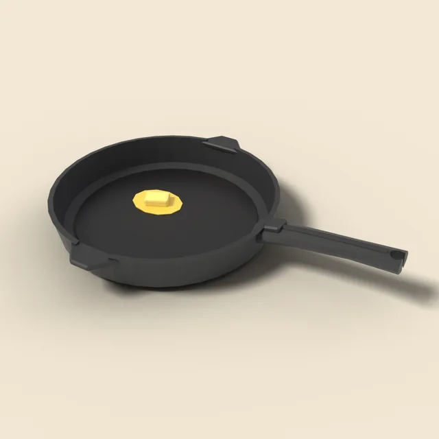 Cast iron skillet with pour spouts
