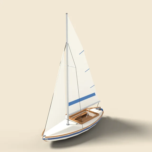 Small sailboat with white sail