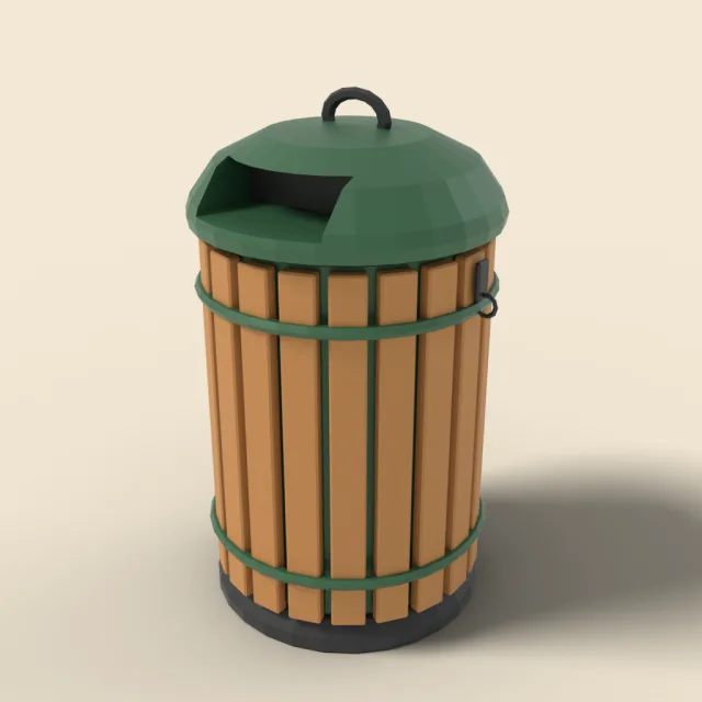 Trash bin with lid
