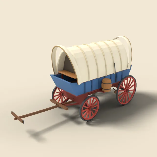 Covered pioneer wagon
