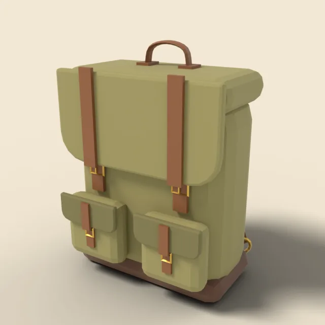 Vintage canvas rucksack with leather straps