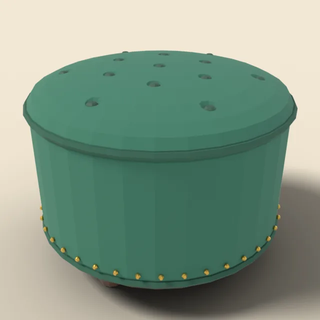 Round tufted ottoman