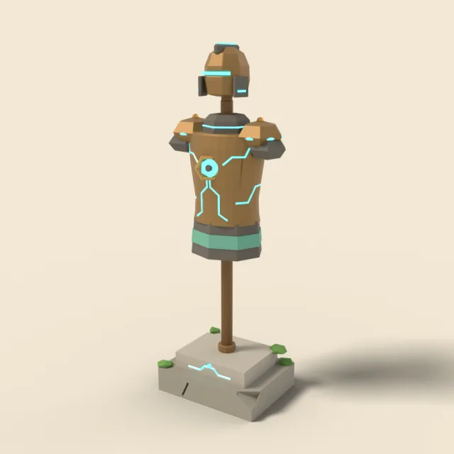 Ancient tech armor with glowing lines