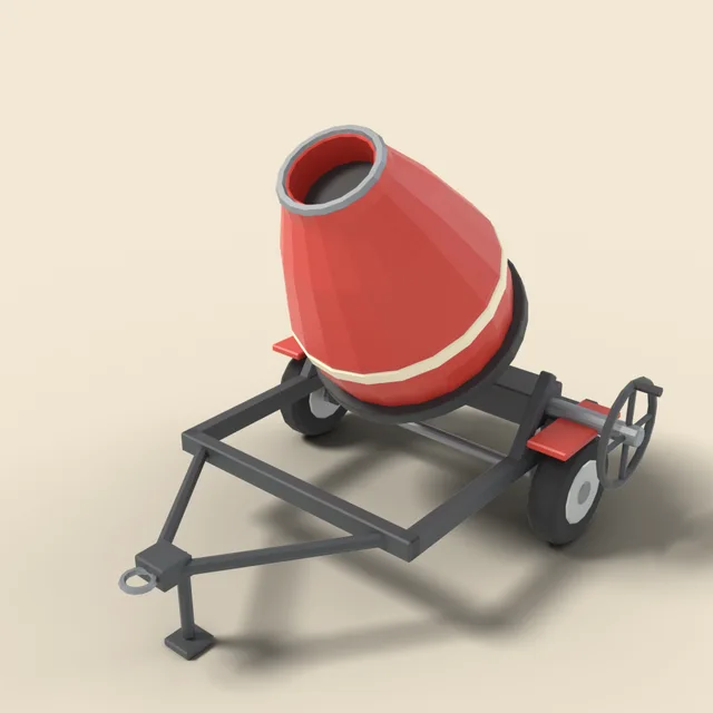 Portable concrete mixer drum