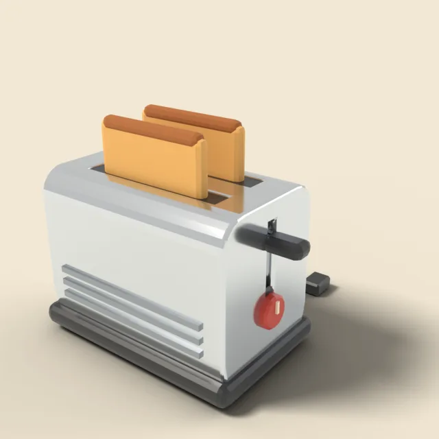 Retro toaster with chrome finish
