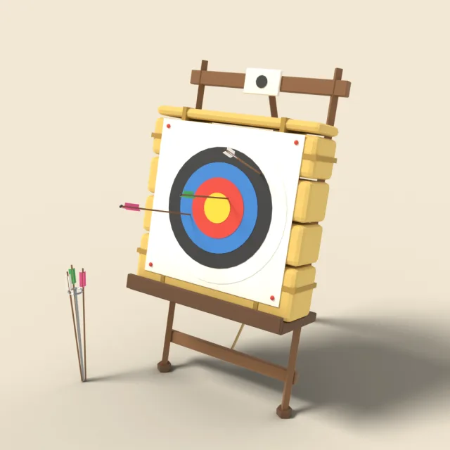 Archery target on easel