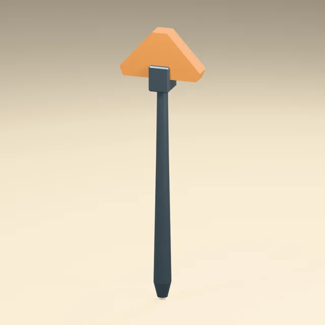 Triangular rubber reflex hammer with tapered metal handle