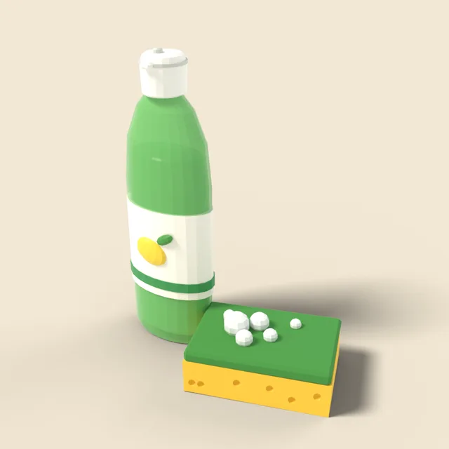 Dish soap bottle with sponge