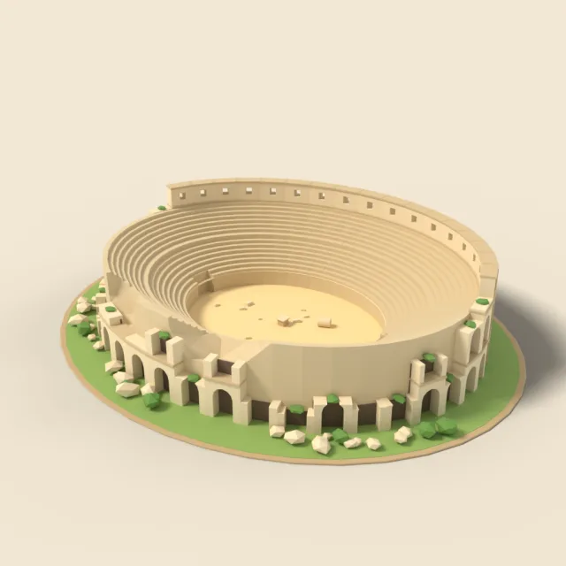 Ruined Roman amphitheatre