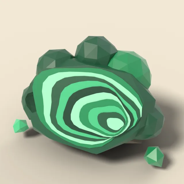 Banded malachite chunk
