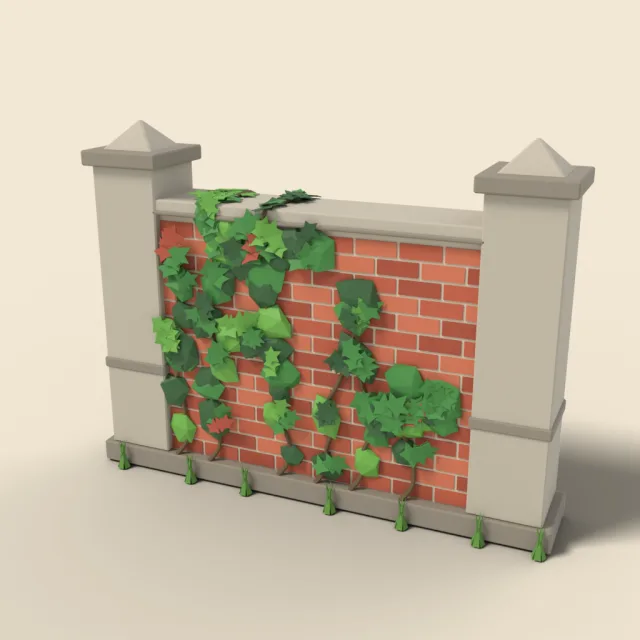 Ivy covered wall section