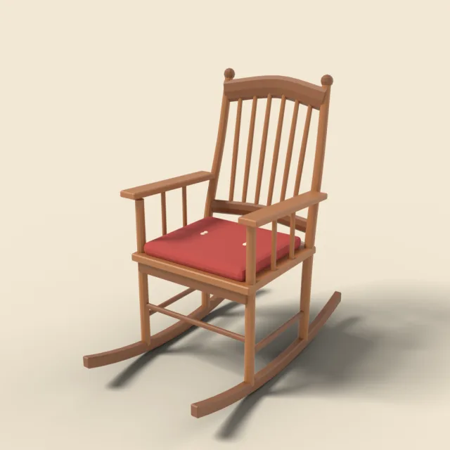 Rocking chair with spindle back