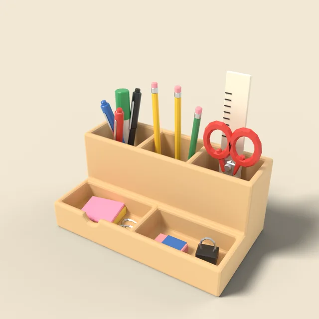 Desk organizer with pens