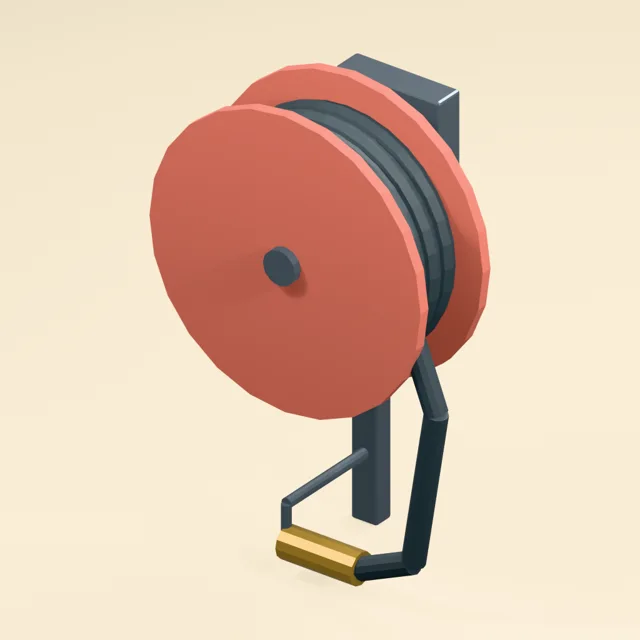 Wall-mounted fire hose reel