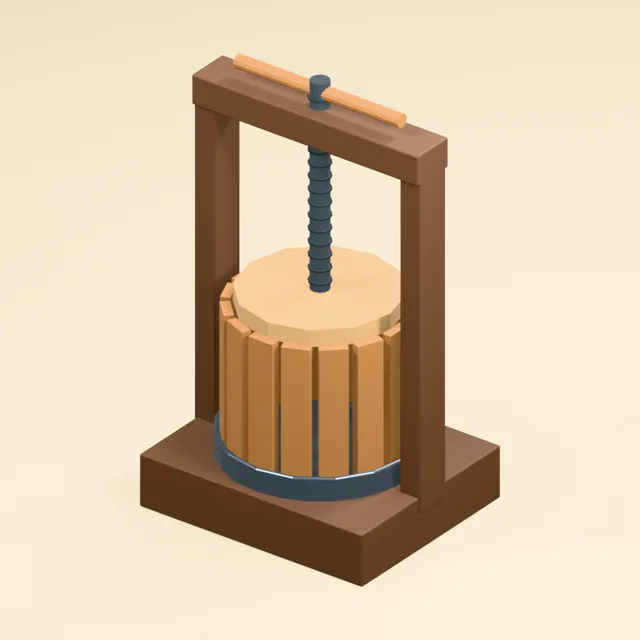 Slatted basket fruit press