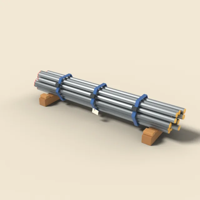 Bundle of steel rods