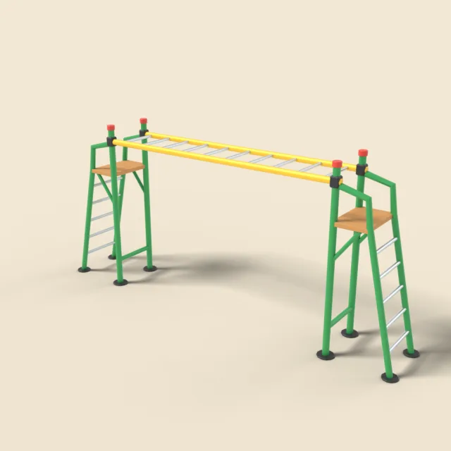 Monkey bars with ladders