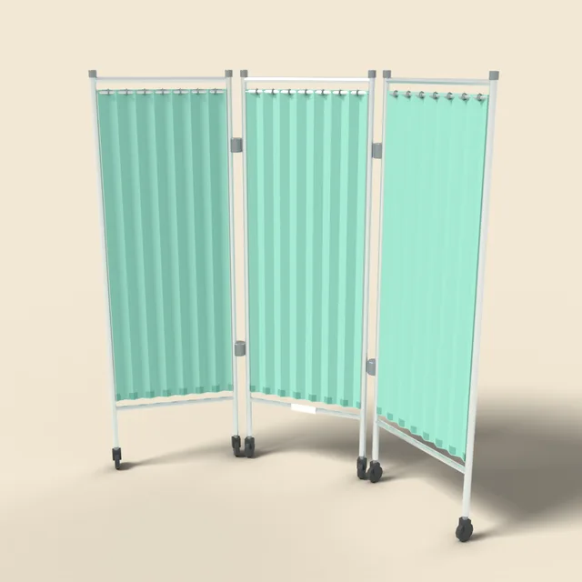 Folding hospital privacy screen