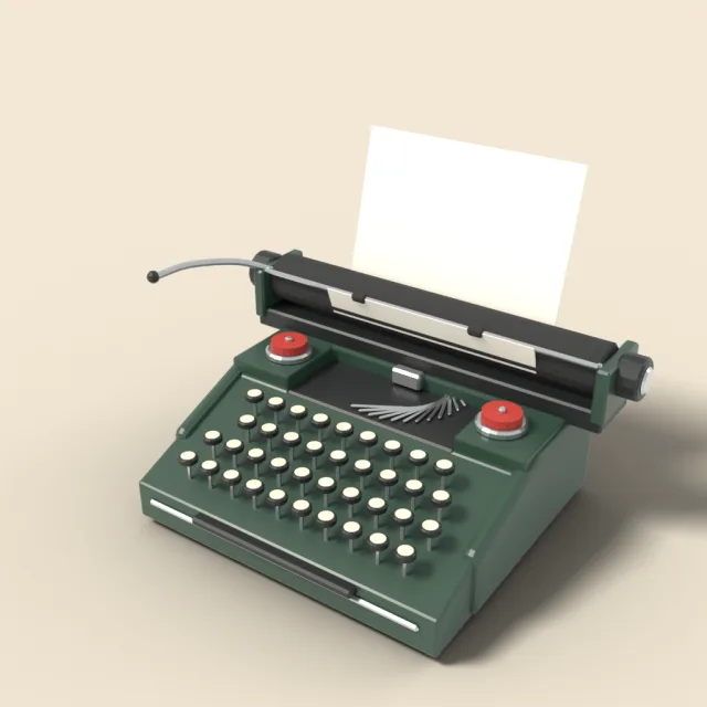Vintage typewriter with paper